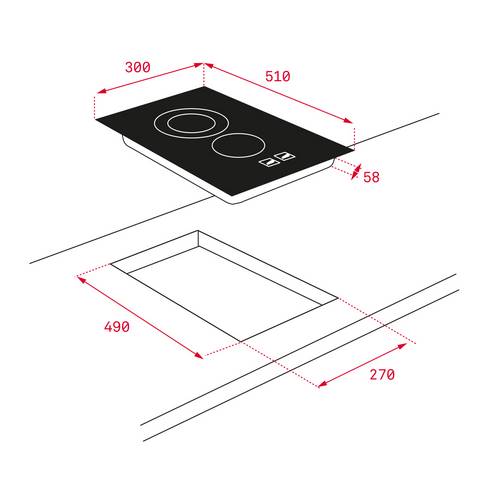 VITROCERAMICA TEKA TZC32320 TTC BK 30CM 112540002