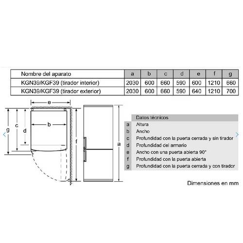 FRIGORIFICO BOSCH KGN393IDB COMBI