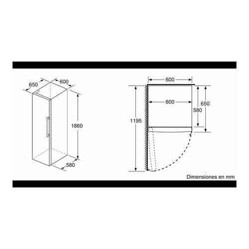 FRIGORIFICO BOSCH KSV36VIEP 1PTA 186X60CM