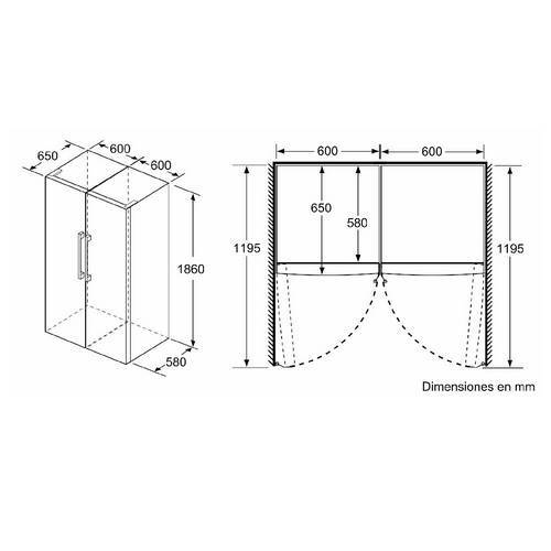 FRIGORIFICO BALAY 3FCE568XE 1PTA INOX 186X60