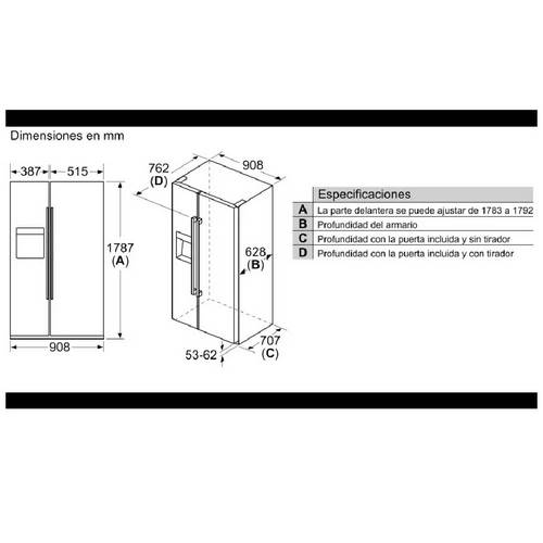 FRIGORIFICO BALAY 3FAF494XE AMERICANO INOX