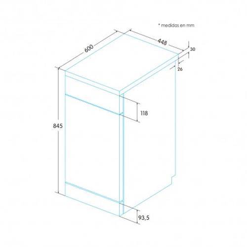 LAVAVAJILLAS EDESA EDW4610X INOX IND 45C 926270304