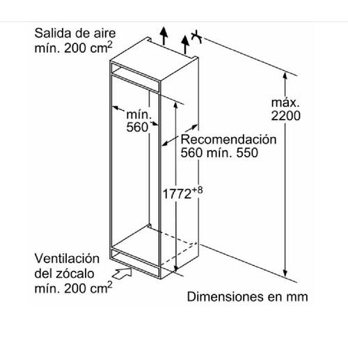 FRIGORIFICO BOSCH KIV86VSF0 COMBI INT 177,2X54,1