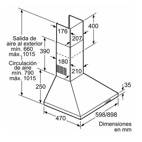 CAMPANA BALAY 3BC663MX DECORATIVA PARED INOX 60CM