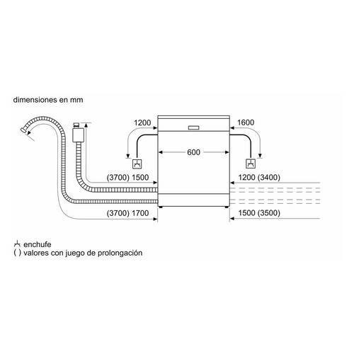 LAVAVAJILLAS BOSCH SMS6ZCW42E INDEP BLANCO 60CM