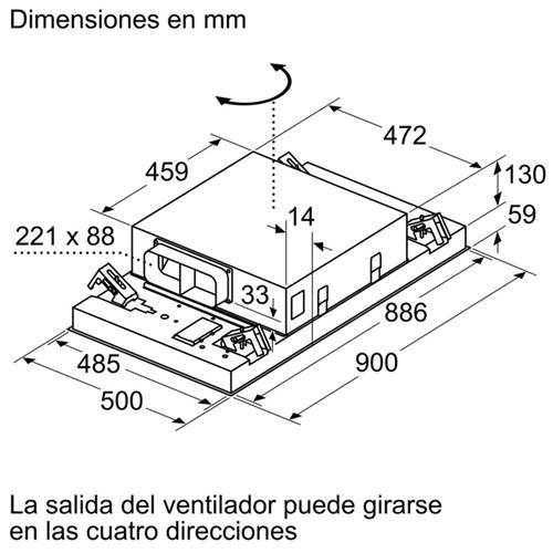 CAMPANA BALAY 3BE296HW TECHO BLANCO 90CM