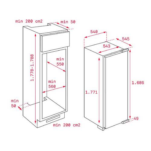 FRIGORIFICO TEKA BI1D RF TKI2300 113470002 INT BL