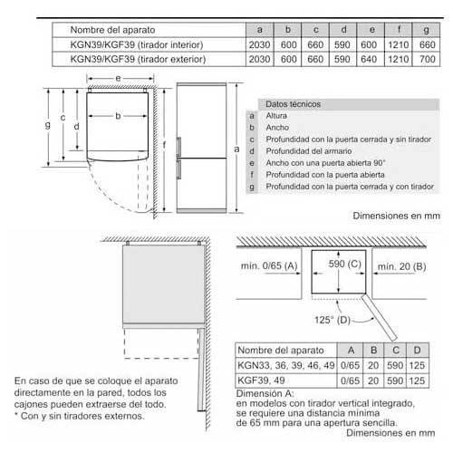 FRIGORIFICO BOSCH KGN39VWDA COMBI BLANCO 203X60