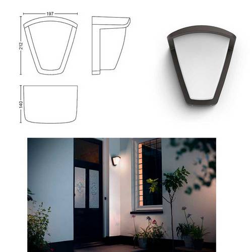 APLIQUE PHILIPS KISKADEE 1X42W ANTRACIT 1738393PN