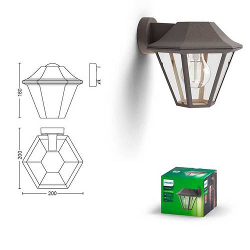 APLIQUE PHILIPS CURASSOW 1X42W MARRON 1738643PN