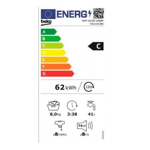 LAVADORA BEKO WMY81283LMB4R 8KG 1200RPM 010004056