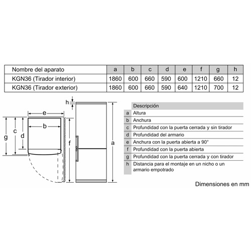 FRIGORIFICO BALAY 3KFC664XI COMBI ACERO 186X60CM