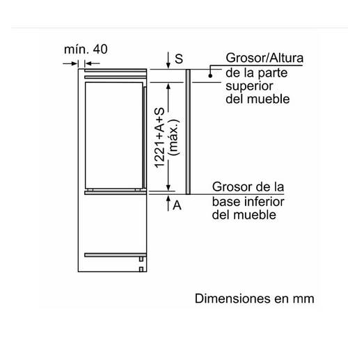 FRIGORIFICO BOSCH KIR41VFE0 INTEG 1PTA 122,5X56