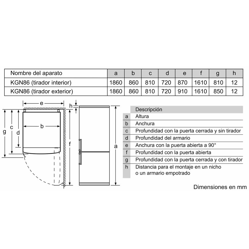 FRIGORIFICO BOSCH KGB86AIFP COMBI IND INOX 186X86