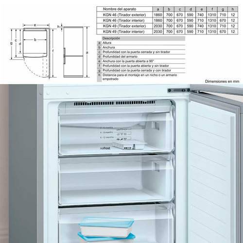 FRIGORIFICO BALAY 3KFD778BI COMBI CRIST BL 203X70