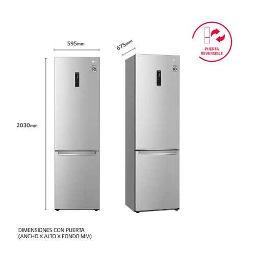 FRIGORIFICO LG GBB72NSUCN COMBI 2M ACERO C