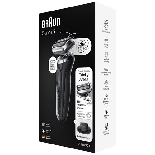 AFEITADORA BRAUN 71N1200S NEGRO SECO MOJADO SERIE7