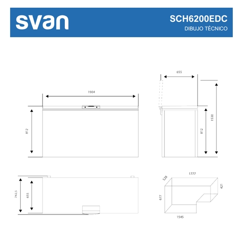 CONGELADOR SVAN SCH6200EDC HORIZ 600L DUAL BL C