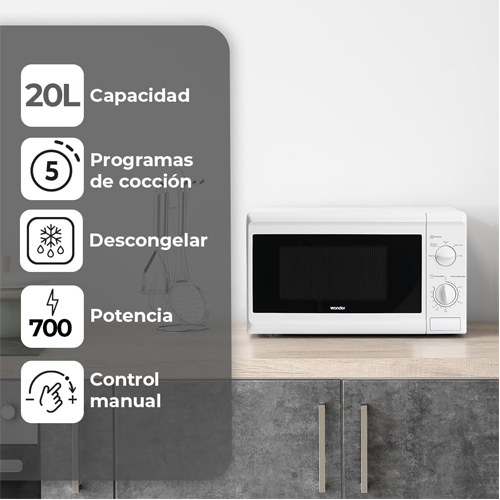 MICROONDAS WONDER WMW2700 BLANCO 20LT 700W