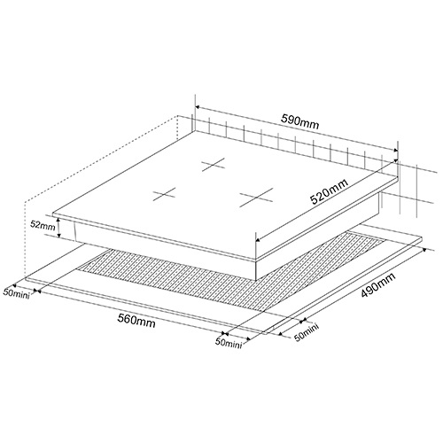 VITROCERAMICA KROMS KVR3FRB3 3ZNAS BISEL 5700W