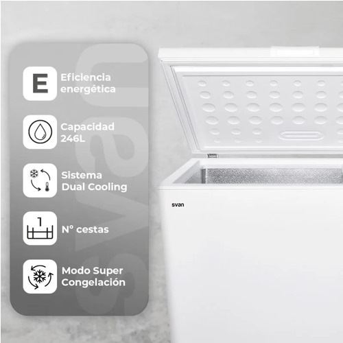 CONGELADOR SVAN SCH2501EDC HORIZ 246LT BLANCO F