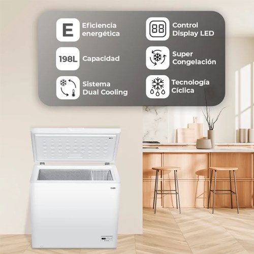 CONGELADOR SVAN SCH2001EDC HORIZ 198LT BLANCO E