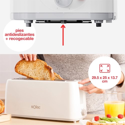 TOSTADOR SOLAC TL5421 2RANURAS BL 1200W S96006400