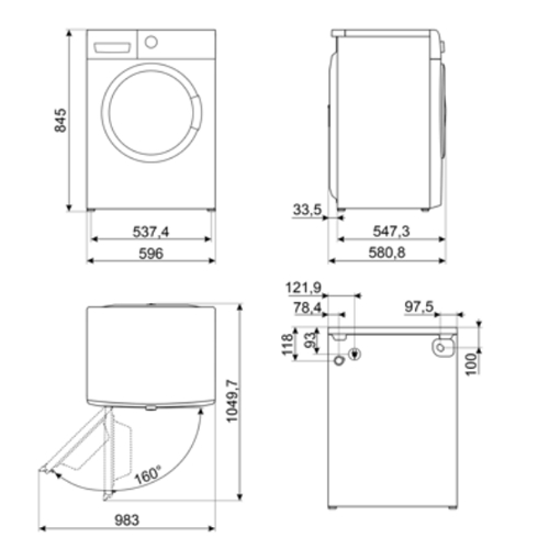 LAVADORA SMEG WNP04SEAES C.FR INDEP 10KG 1400R A