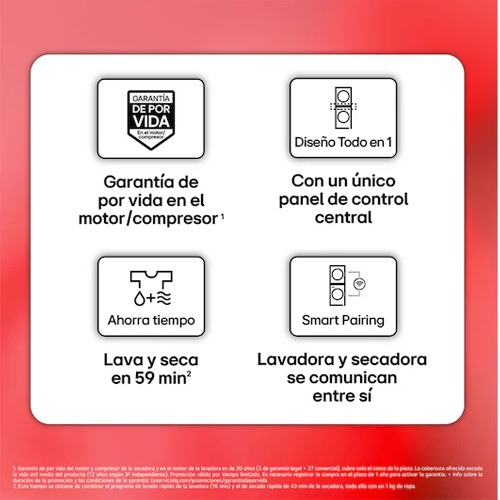 TORRE LAVADO SECADO LG WT1210BBF 12/10KG A/A+++