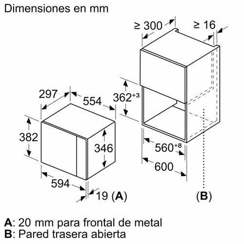 MICROONDAS BOSCH BFL524MW0 INTEGR BLANCO SERIE 6