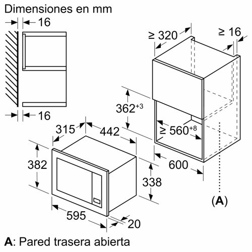 MICROONDAS BALAY 3CG6142B4 INTEGR BLAN 20L