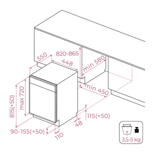 LAVAVAJILLAS TEKA DFI44800 INTEGR 10CUB 114310007
