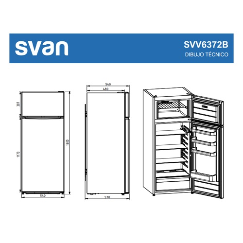 FRIGORIFICO SVAN SF165500E 2 PTA BL CICLICO E