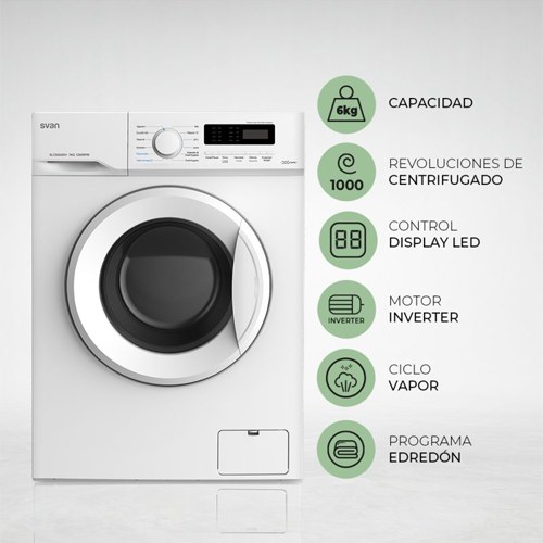LAVADORA SVAN SL6002AIDV C.FR 6KG 1000RPM BLAN