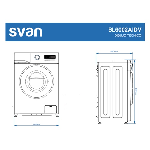 LAVADORA SVAN SL6002AIDV C.FR 6KG 1000RPM BLAN