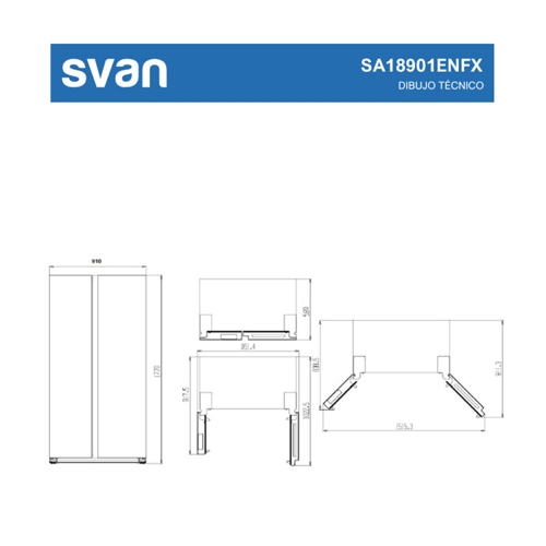 FRIGORIFICO SVAN SA18901ENFX AMERIC NF 177CM INOX