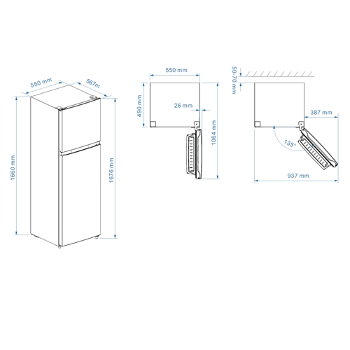 FRIGORIFICO SVAN SF1675501ENFX 2P NF 167CM INOX