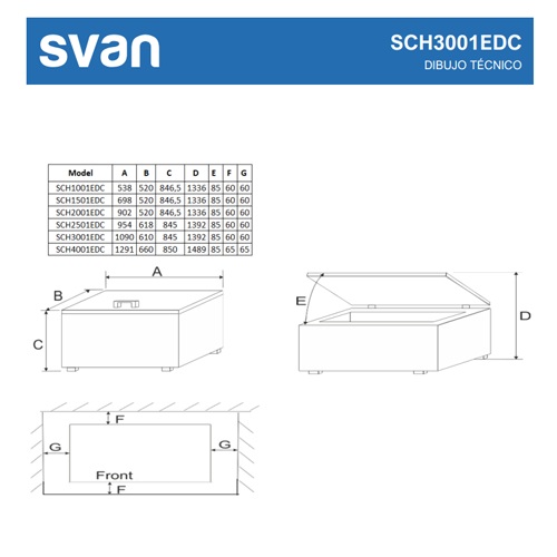 CONGELADOR SVAN SCH3001EDC HORIZ BL 287L E 85X109