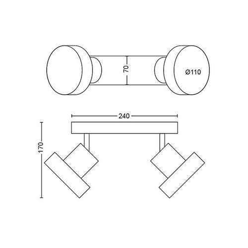 FOCO PHILIPS BUKKO 2X4,3W BLANCO 5060231P0