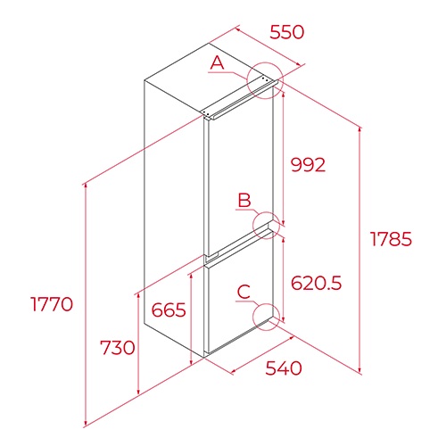 FRIGORIFICO TEKA RBF73395FI COMBI INT NF 113560030