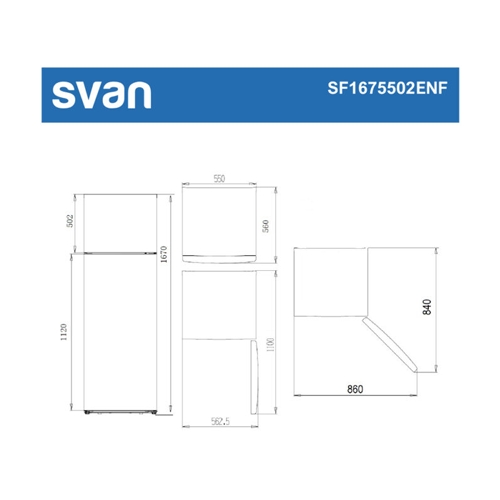 FRIGORIFICO SVAN SF1675502ENF 2PTAS NF BL E