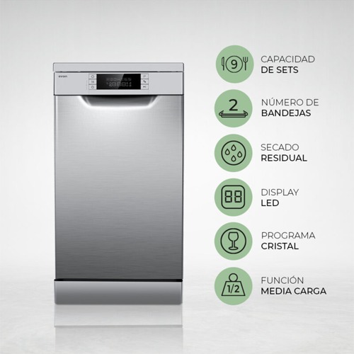 LAVAVAJILLAS SVAN SJ94500EDX INDEP INOX 45CM E