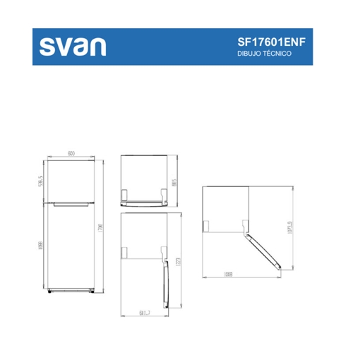 FRIGORIFICO SVAN SF17601ENF 2PTAS NF BLANCO E