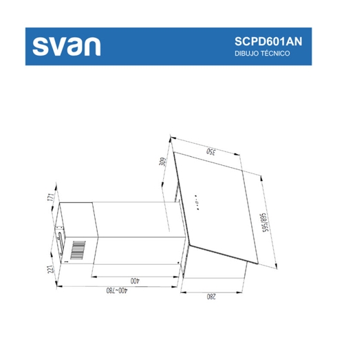 CAMPANA SVAN SCPD601AN INCLINADA C.NEGRO A++