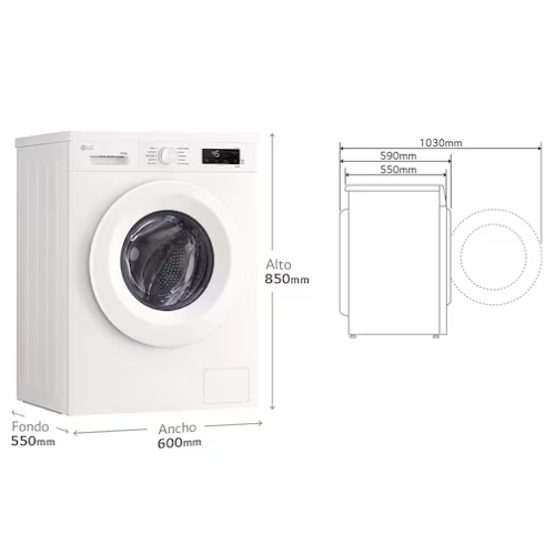 LAVASECADORA LG W4X1085NWH BL 8/5KG A/E