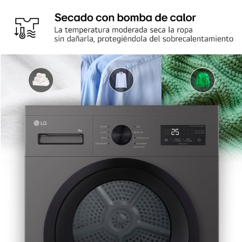 SECADORA LG RHA1008NDK BOMBA CALOR 8KG NEG GRAF D