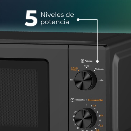 MICROONDAS SVAN SMW19700N INDEP NEG 19L 700W MANUA