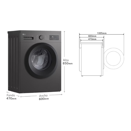 LAVADORA LG F4A10S8NDK CF GRAFITO 8KG 1400RPM A
