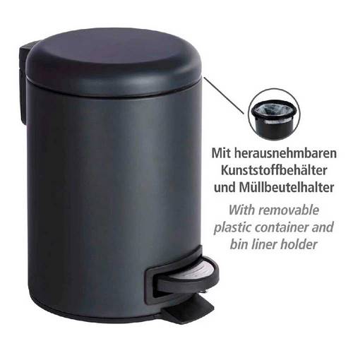 CUBO PEDAL WENKO 22444 LEMAN 3L INOX/NEGRO