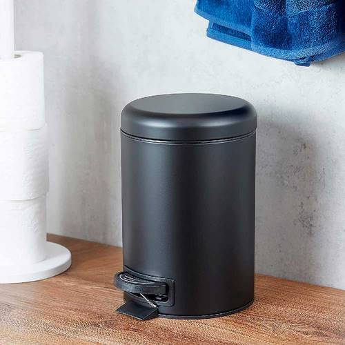 CUBO PEDAL WENKO 22444 LEMAN 3L INOX/NEGRO